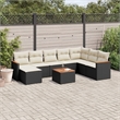 vidaXL 9 Piece Steel Sofa Set in Black/White/Cream