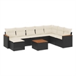 vidaXL 9 Piece Steel Sofa Set in Black/White/Cream