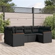 vidaXL 6 Piece Steel Sofa Set in Black