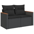vidaXL 6 Piece Steel Sofa Set in Black