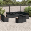 vidaXL 12 Piece Steel Large Sofa Set in Black