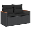 vidaXL 8 Piece Steel Sofa Set in Black