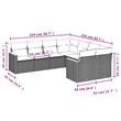 vidaXL 8 Piece Steel Sofa Set in Black