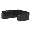 vidaXL 8 Piece Steel Sofa Set in Black