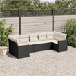 vidaXL 7 Piece Steel Sofa Set in Black/Cream