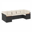vidaXL 7 Piece Steel Sofa Set in Black/Cream