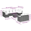 vidaXL 10 Piece Steel Sofa Set in Gray