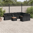 vidaXL Solid Acacia Wood Sofa Set in Black