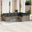 vidaXL 10 Piece Solid Acacia Wood Sofa Set in Gray