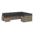 vidaXL 10 Piece Solid Acacia Wood Sofa Set in Gray