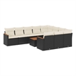 vidaXL 11 Piece Sofa Set in Black/White/Cream