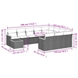vidaXL 11 Piece Solid Acacia Wood Sofa Set in Gray