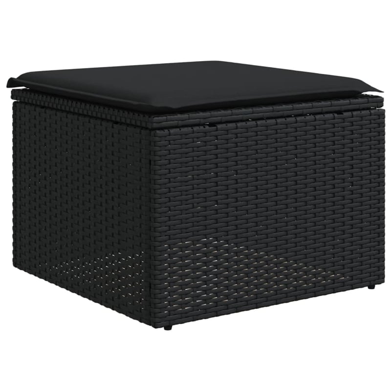 vidaXL 9 Piece Poly Rattan Sofa Set in Black