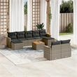 vidaXL 10 Piece Solid Acacia Wood Sofa Set in Gray