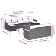 vidaXL Steel Sofa Set in Black/White/Cream