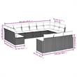 vidaXL 13 Piece Steel Large Sofa Set in Black