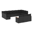 vidaXL 13 Piece Steel Large Sofa Set in Black
