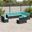 vidaXL 12 Piece Steel Patio Sofa Set in Black