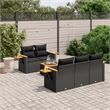 vidaXL Solid Acacia Wood Sofa Set in Black