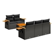 vidaXL Solid Acacia Wood Sofa Set in Black