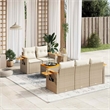 vidaXL Poly Rattan Large Sofa Set in Beige