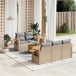 vidaXL 6 Piece Steel Sofa Set in Gray/Beige