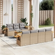 vidaXL Solid Acacia Wood Large Sofa Set in Beige