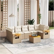 vidaXL 8 Piece Solid Acacia Wood Sofa Set in Beige