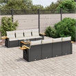 vidaXL 9 Piece Steel Sofa Set in Black/White/Cream