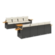 vidaXL 9 Piece Steel Sofa Set in Black/White/Cream