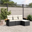 vidaXL 4 Piece Steel Sofa Set in Black