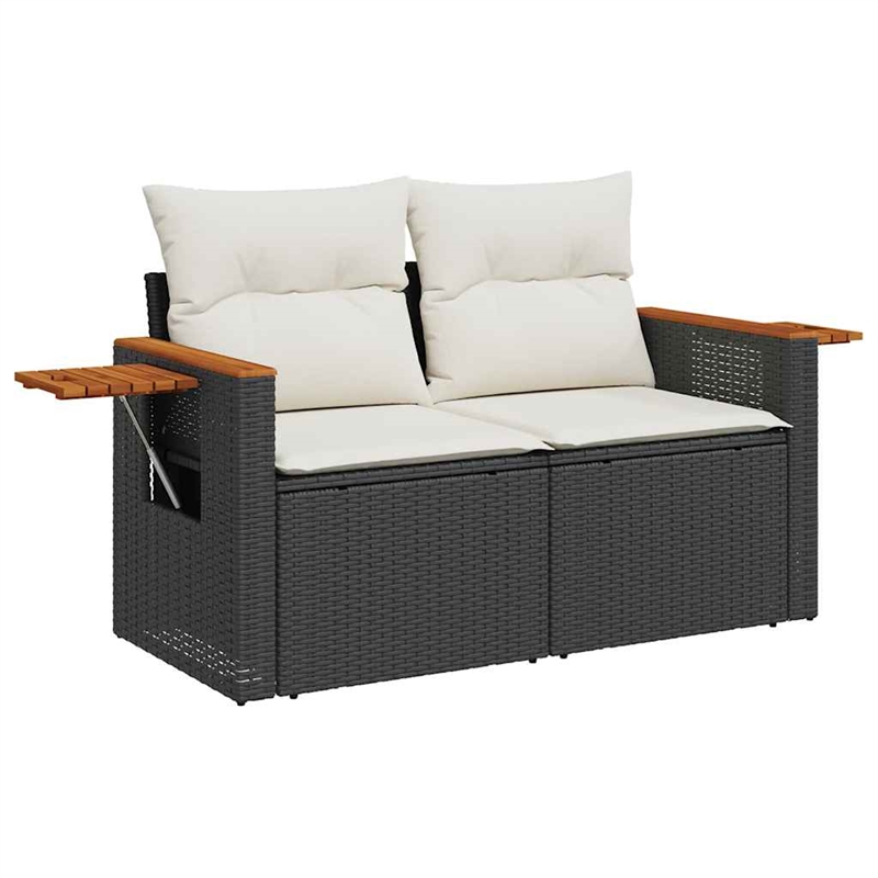 vidaXL 4 Piece Steel Sofa Set in Black