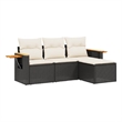 vidaXL 4 Piece Steel Sofa Set in Black