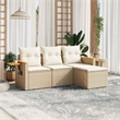 vidaXL 4 Piece Steel Sofa Set in White/Cream/Beige