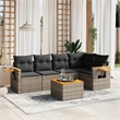 vidaXL 6 Piece Solid Acacia Wood Small Sofa Set in Gray
