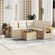 vidaXL 6 Piece Solid Acacia Wood Sofa Set in Beige