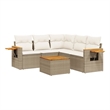 vidaXL 6 Piece Solid Acacia Wood Sofa Set in Beige