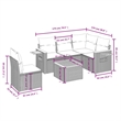 vidaXL 6 Piece Solid Acacia Wood Sofa Set in Gray