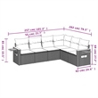 vidaXL 6 Piece Patio Sofa Set in Black/Blue