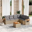 vidaXL 7 Piece Solid Acacia Wood Sofa Set in Beige