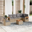 vidaXL 7 Piece Solid Acacia Wood Sofa Set in Beige