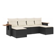 vidaXL 6 Piece Steel Large Sofa Set in Black/Cream