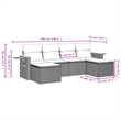 vidaXL 6 Piece Steel Patio Sofa Set in Black