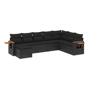 vidaXL 8 Piece Sofa Set in Black