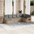 vidaXL 8 Piece Solid Acacia Wood Sofa Set in Beige
