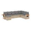 vidaXL 8 Piece Solid Acacia Wood Sofa Set in Beige
