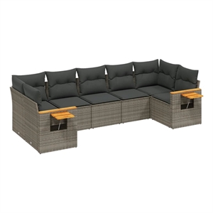 vidaXL 7 Piece Steel Sofa Set in Gray