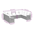 vidaXL 9 Piece Steel Small Sofa Set in Black/White/Cream