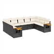 vidaXL 9 Piece Steel Small Sofa Set in Black/White/Cream