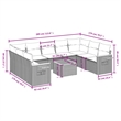 vidaXL 10 Piece Steel Sofa Set in Beige